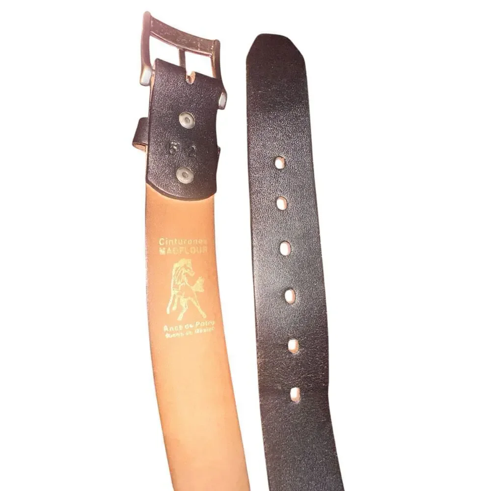 52” Cinturones MADFLOUR Premium Leather Belt with Stn Steel Bkle - Big & Tall